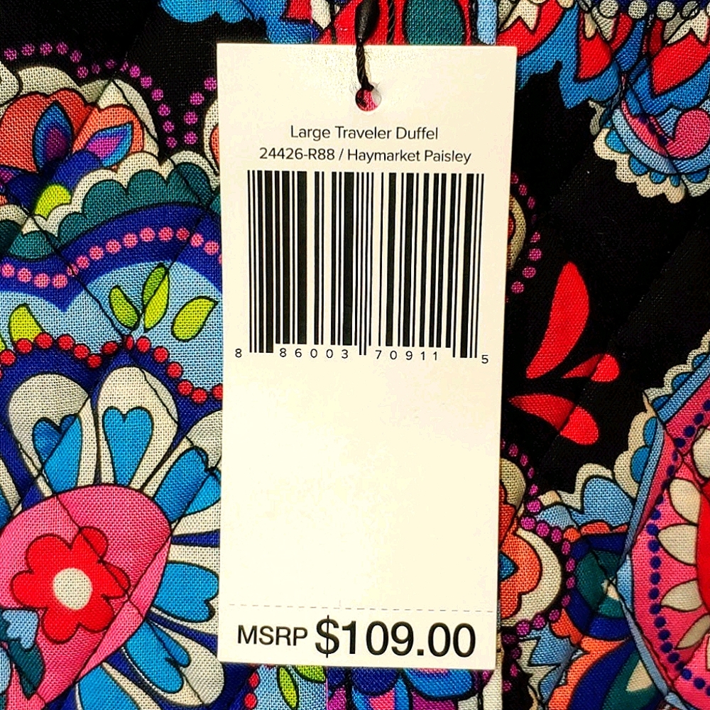 Vera Bradley Lg. Traveler Duffel Haymarket Paisley - Picture 3 of 8